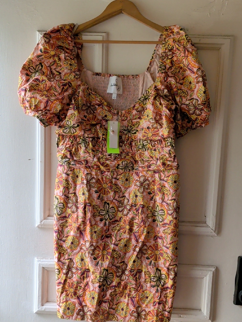 Sam Edelman Pink Floral Puff-Sleeve Mini Dress
